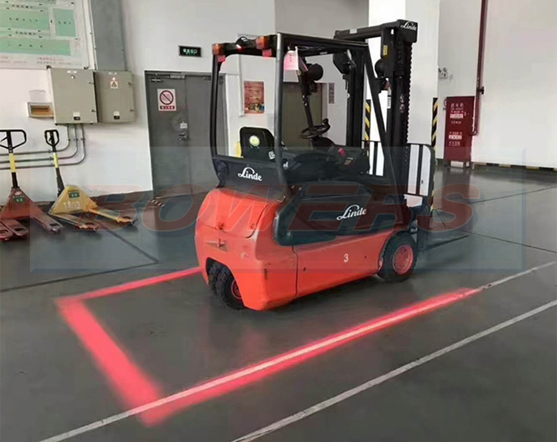 Red LED Forklift Perimeter Safety Zone Warning Light Lamp H Bowers